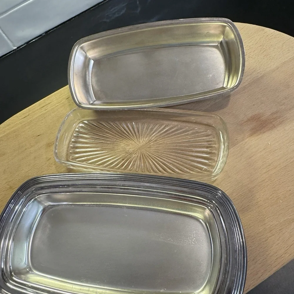 Silver Plated‎ Butter Dish Glass Insert FB ROGERS SILVER CO 1998 Trademark